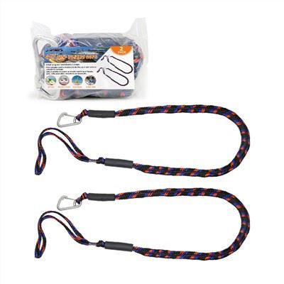 2 Pack 4ft Einstellbare Bungee Dock Line Mooring Seil mit Edelstahl Clip